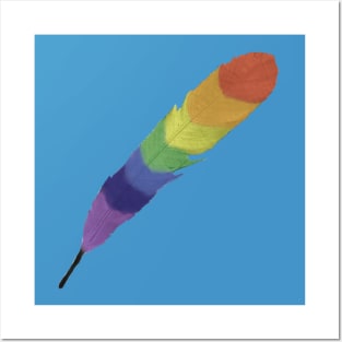 LGBT Pride Flag Rainbow Feather Posters and Art